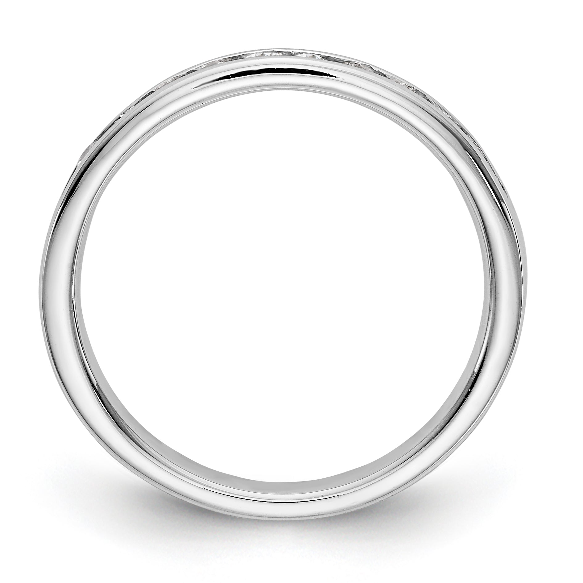 14K White Gold 11-Stone 1/3 carat Round Diamond Complete Channel Band - 6