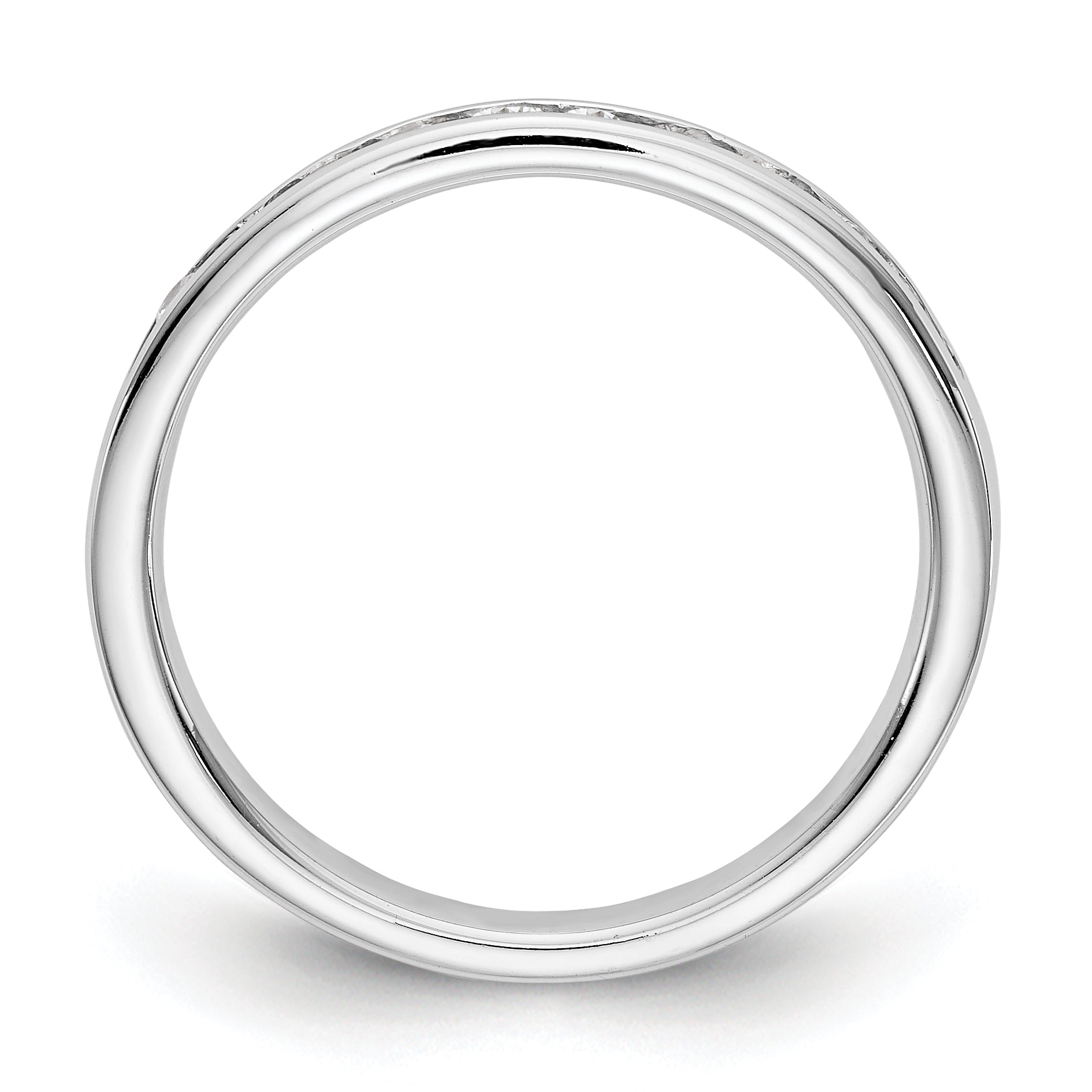 14K White Gold 11-Stone 1/3 carat Round Diamond Complete Channel Band Secondary image