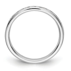 14K White Gold 11-Stone 1/3 carat Round Diamond Complete Channel Band - 6
