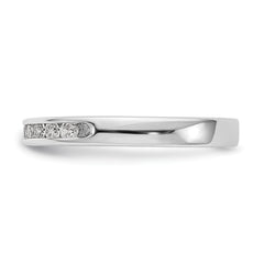 14K White Gold 11-Stone 1/3 carat Round Diamond Complete Channel Band