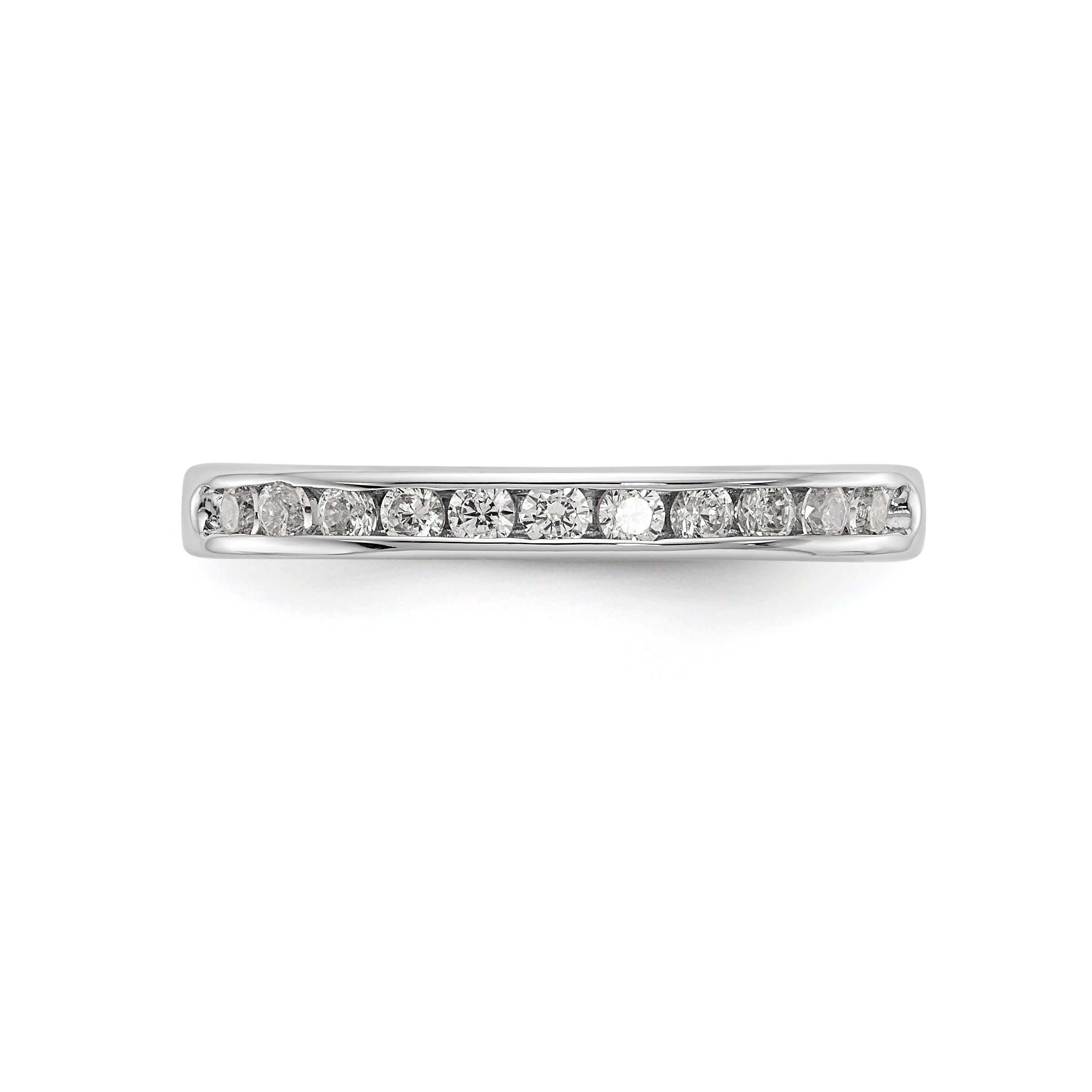 14K White Gold 11-Stone 1/3 carat Round Diamond Complete Channel Band