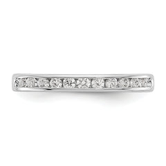 14K White Gold 11-Stone 1/3 carat Round Diamond Complete Channel Band