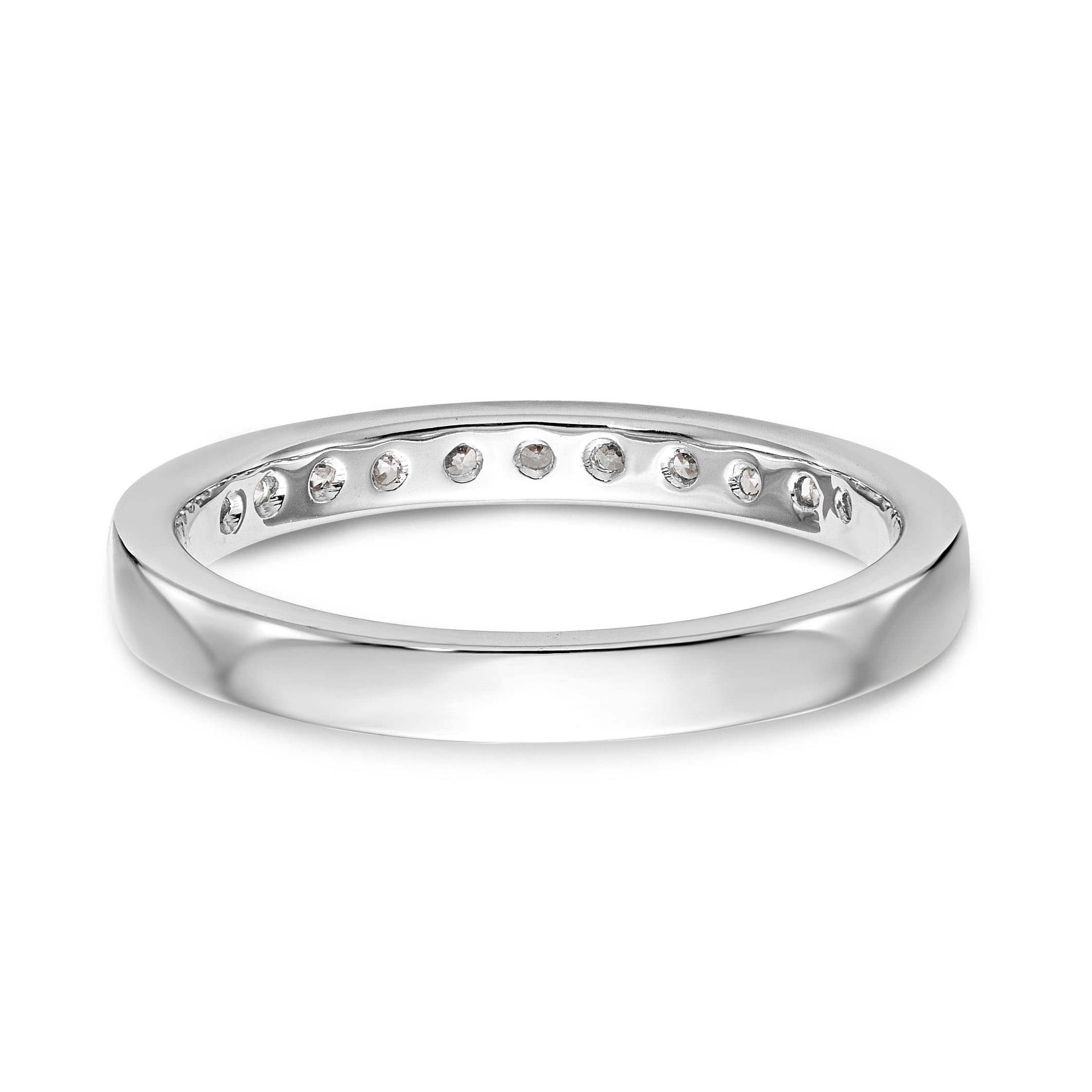 14K White Gold 11-Stone 1/3 carat Round Diamond Complete Channel Band - 6