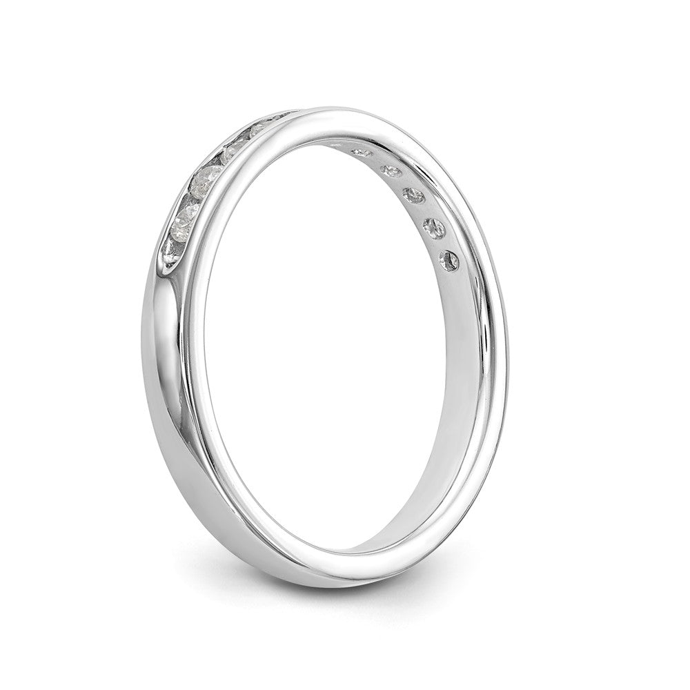 14K White Gold 11-Stone 1/3 carat Round Diamond Complete Channel Band - 6