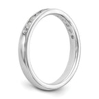 14K White Gold 11-Stone 1/3 carat Round Diamond Complete Channel Band