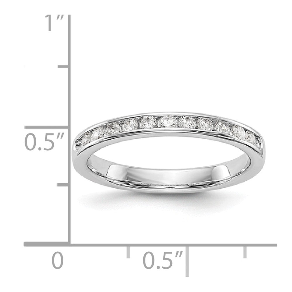 14K White Gold 11-Stone Diamond Channel Band