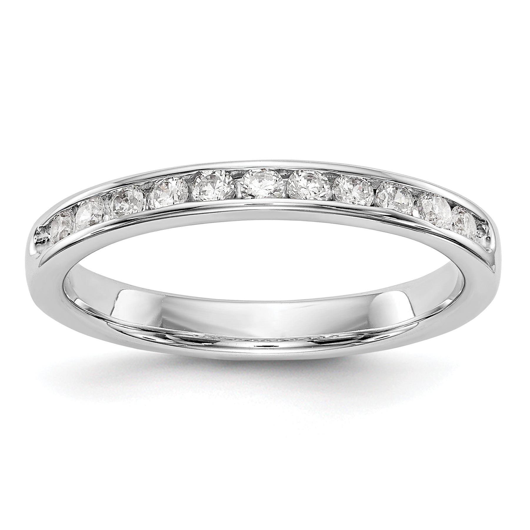 14K White Gold 11-Stone 1/3 carat Round Diamond Complete Channel Band Main image