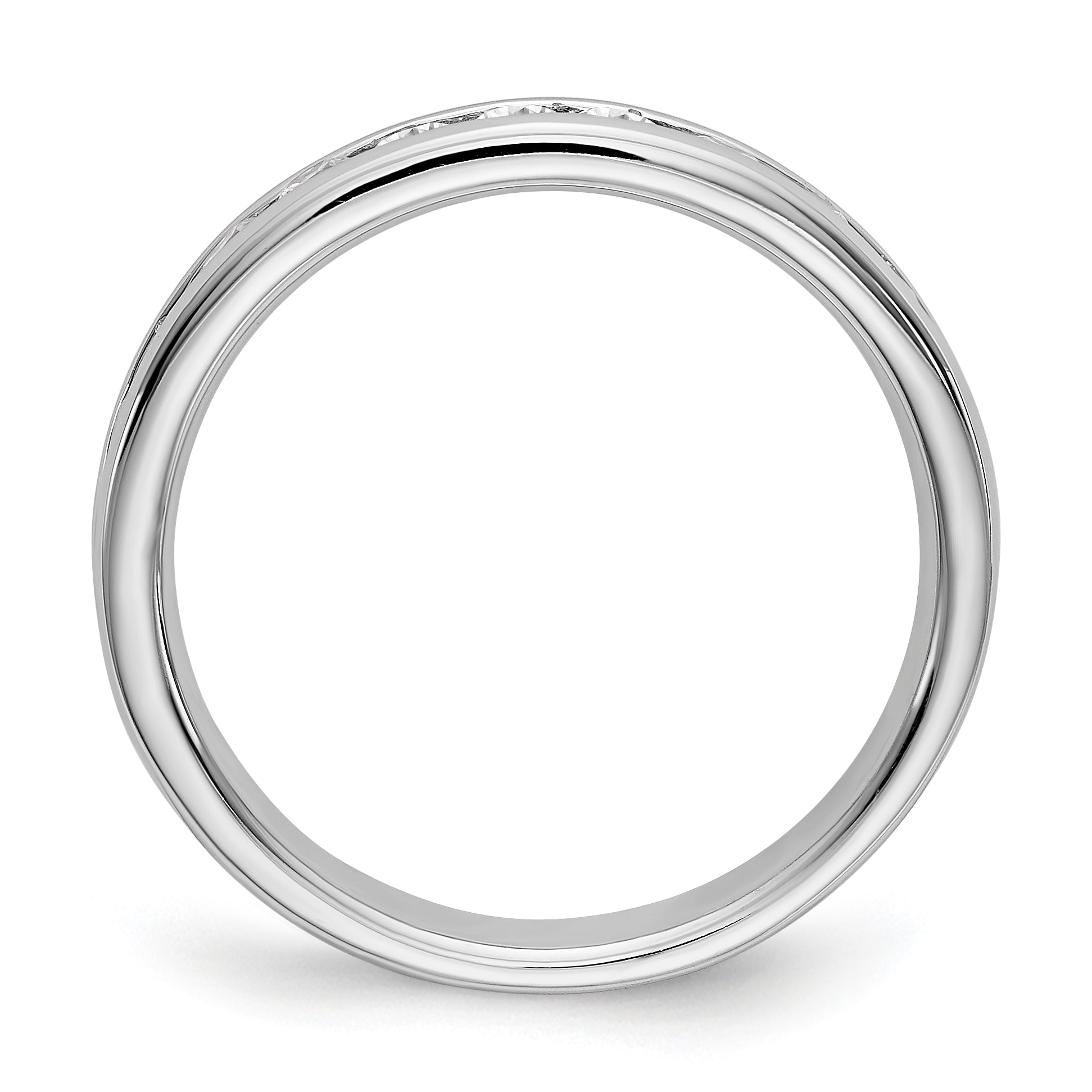 14K White Gold 11-Stone 1/2 carat Round Diamond Complete Channel Band - 6