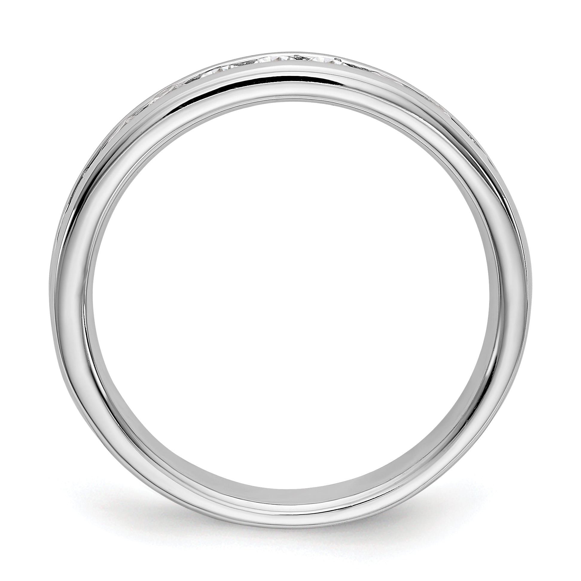 14K White Gold 11-Stone 1/2 carat Round Diamond Complete Channel Band Secondary image