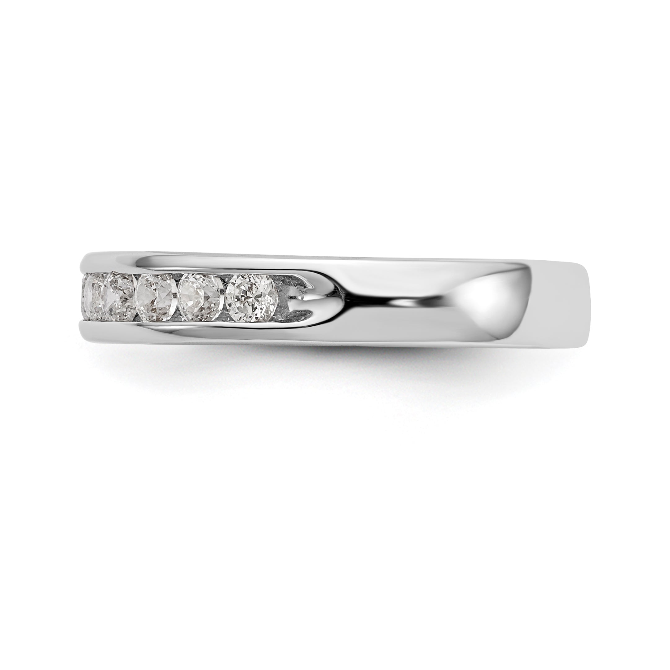 14K White Gold 11-Stone 1/2 carat Round Diamond Complete Channel Band