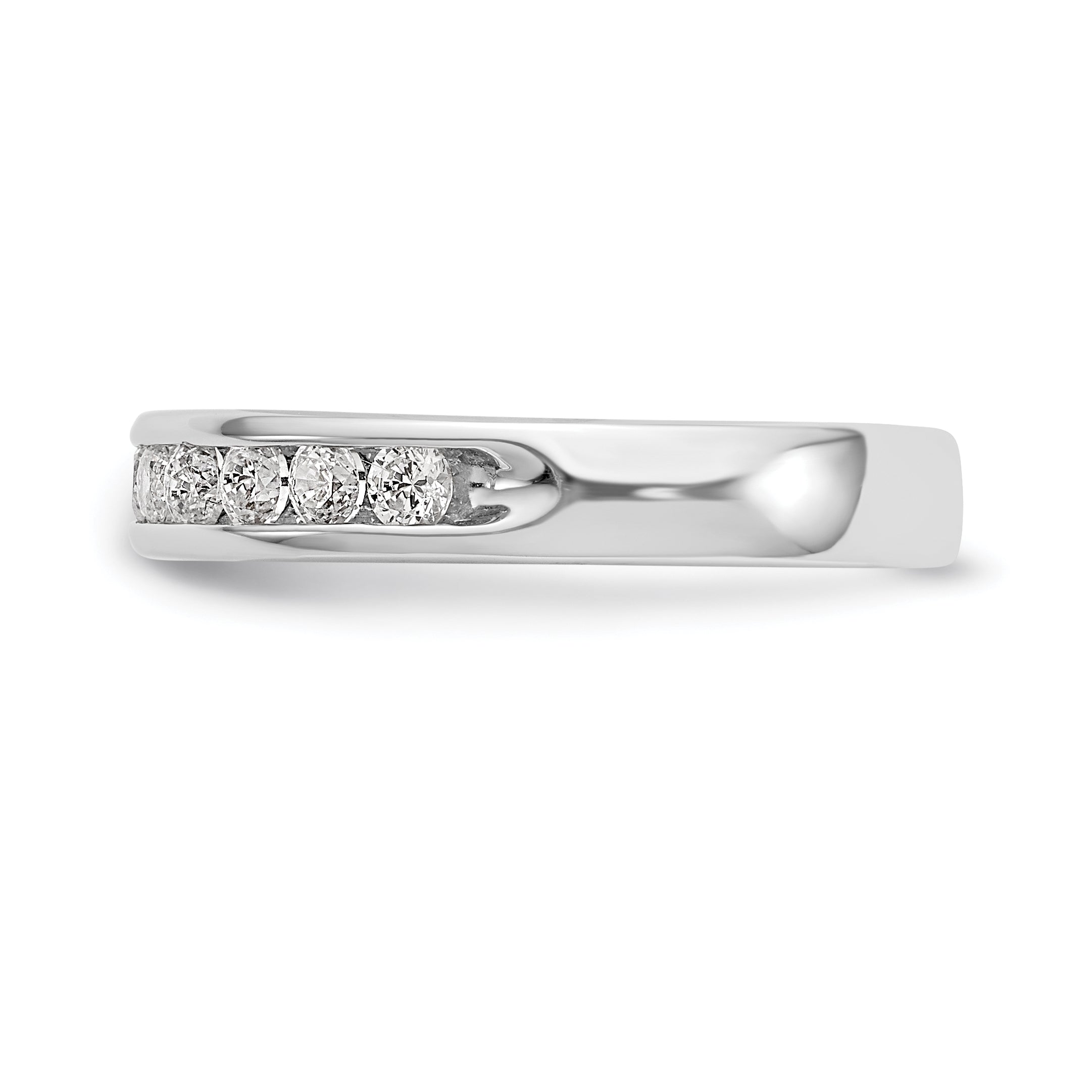 14K White Gold 11-Stone 1/2 carat Round Diamond Complete Channel Band