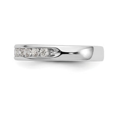 14K White Gold 11-Stone 1/2 carat Round Diamond Complete Channel Band - 6