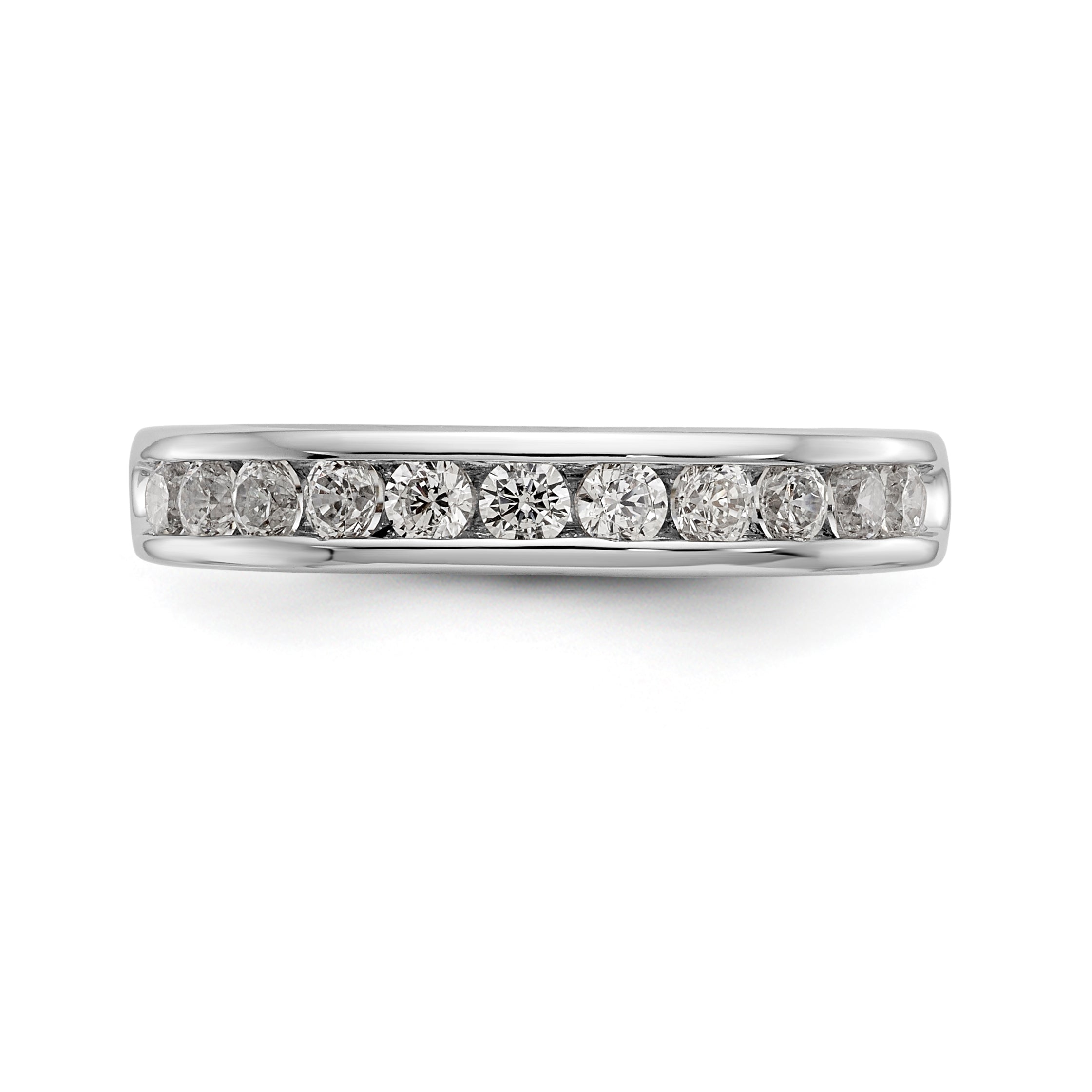 14K White Gold 11-Stone 1/2 carat Round Diamond Complete Channel Band - 6