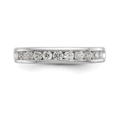 14K White Gold 11-Stone 1/2 carat Round Diamond Complete Channel Band