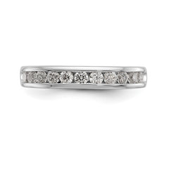 14K White Gold 11-Stone 1/2 carat Round Diamond Complete Channel Band