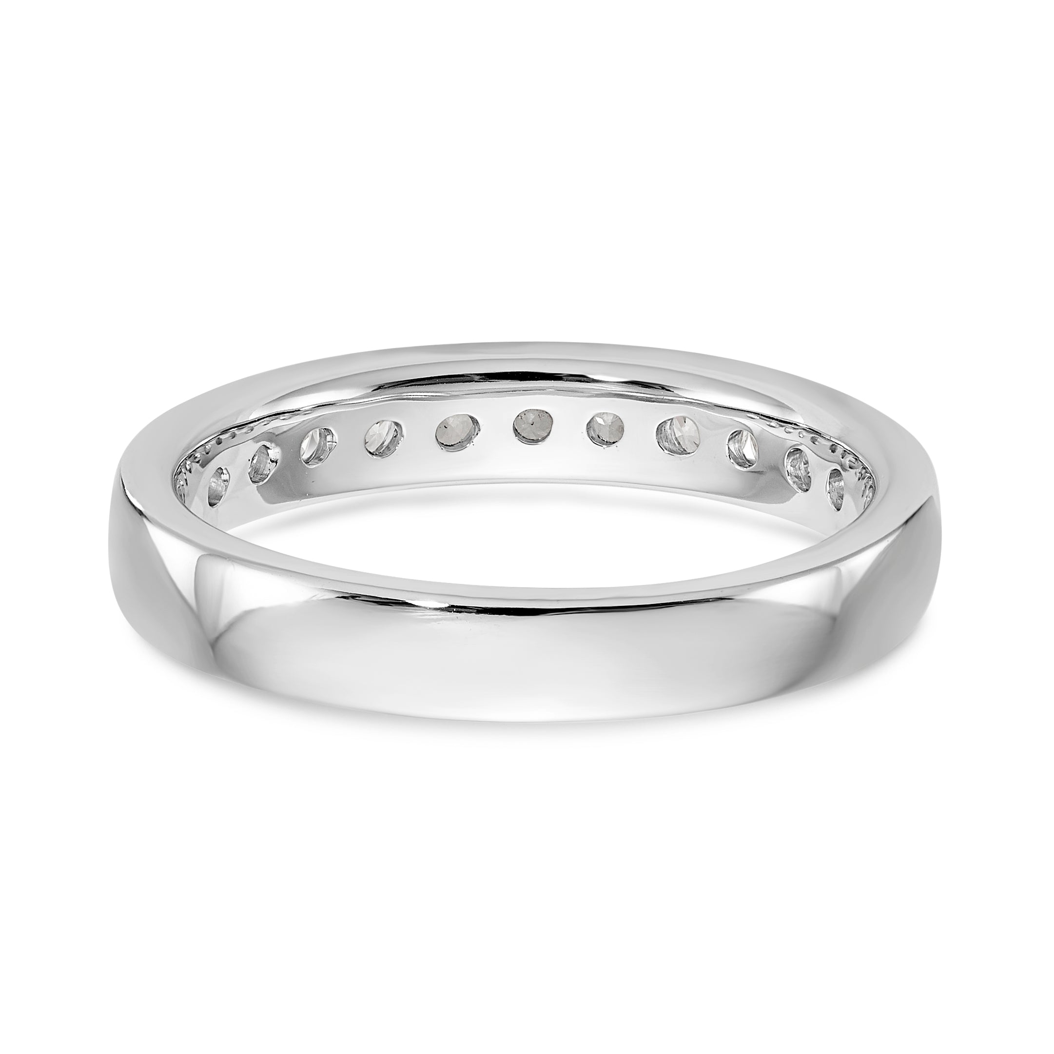 14K White Gold 11-Stone 1/2 carat Round Diamond Complete Channel Band - 6