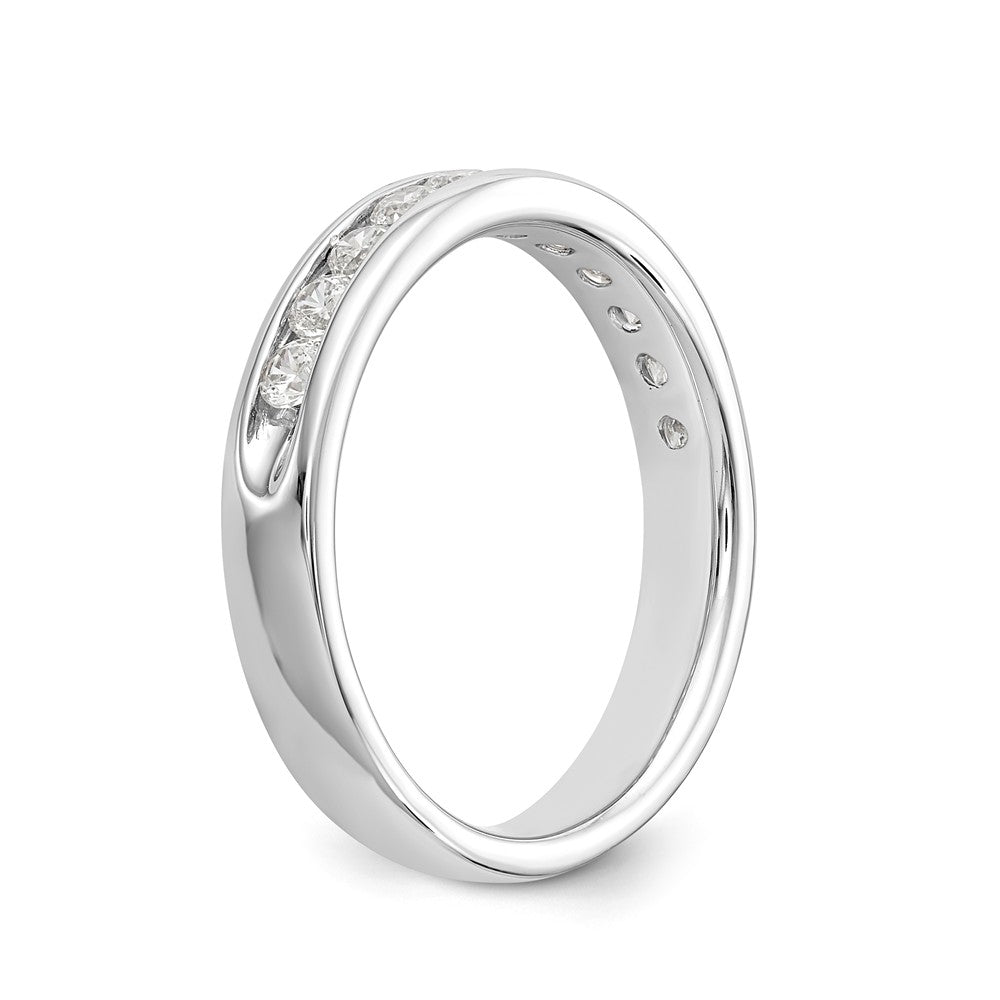14K White Gold 11-Stone 1/2 carat Round Diamond Complete Channel Band - 6