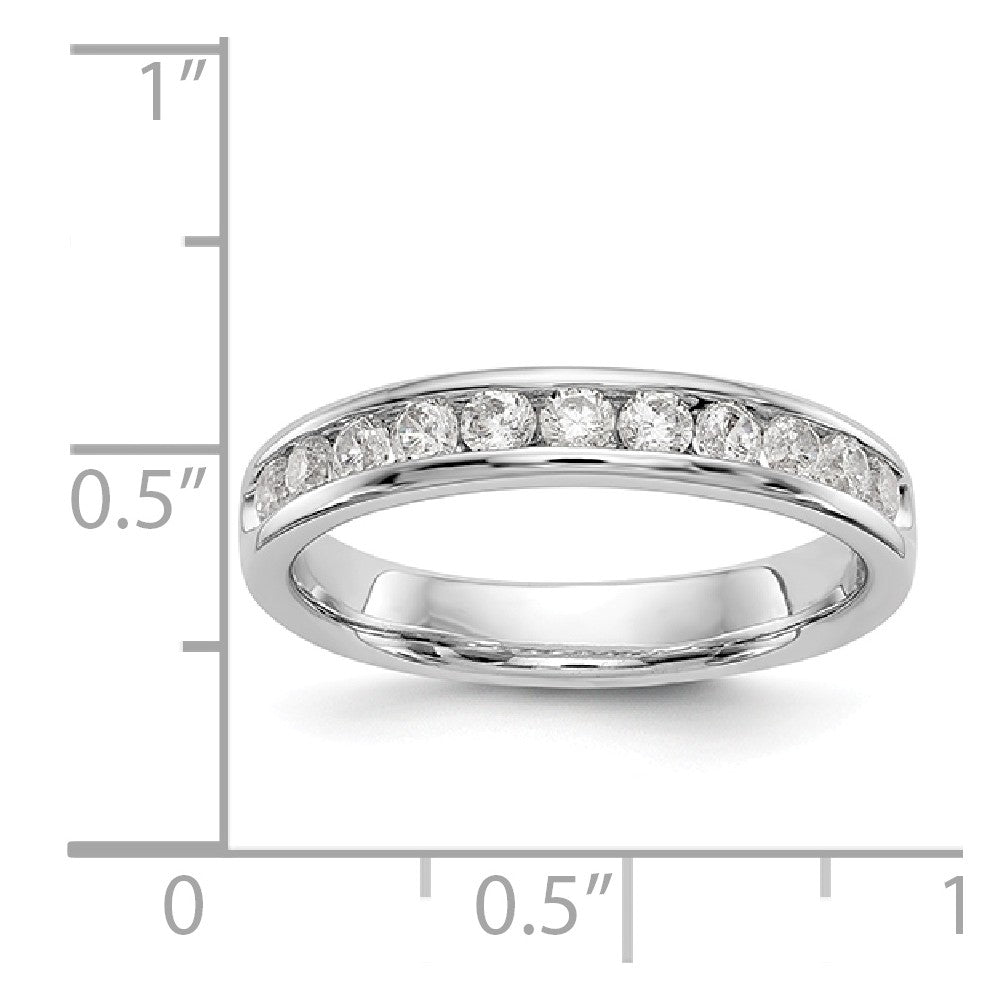 14K White Gold 11-Stone Diamond Channel Band