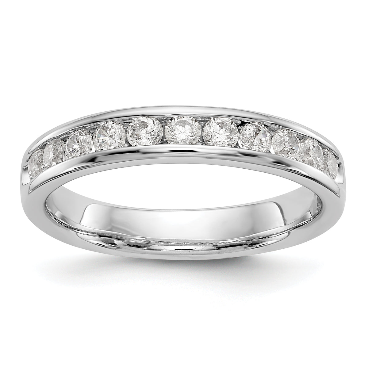 14K White Gold 11-Stone 1/2 carat Round Diamond Complete Channel Band - 6