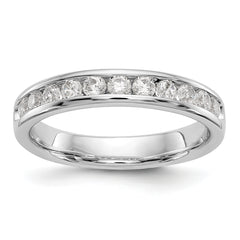 14K White Gold 11-Stone 1/2 carat Round Diamond Complete Channel Band