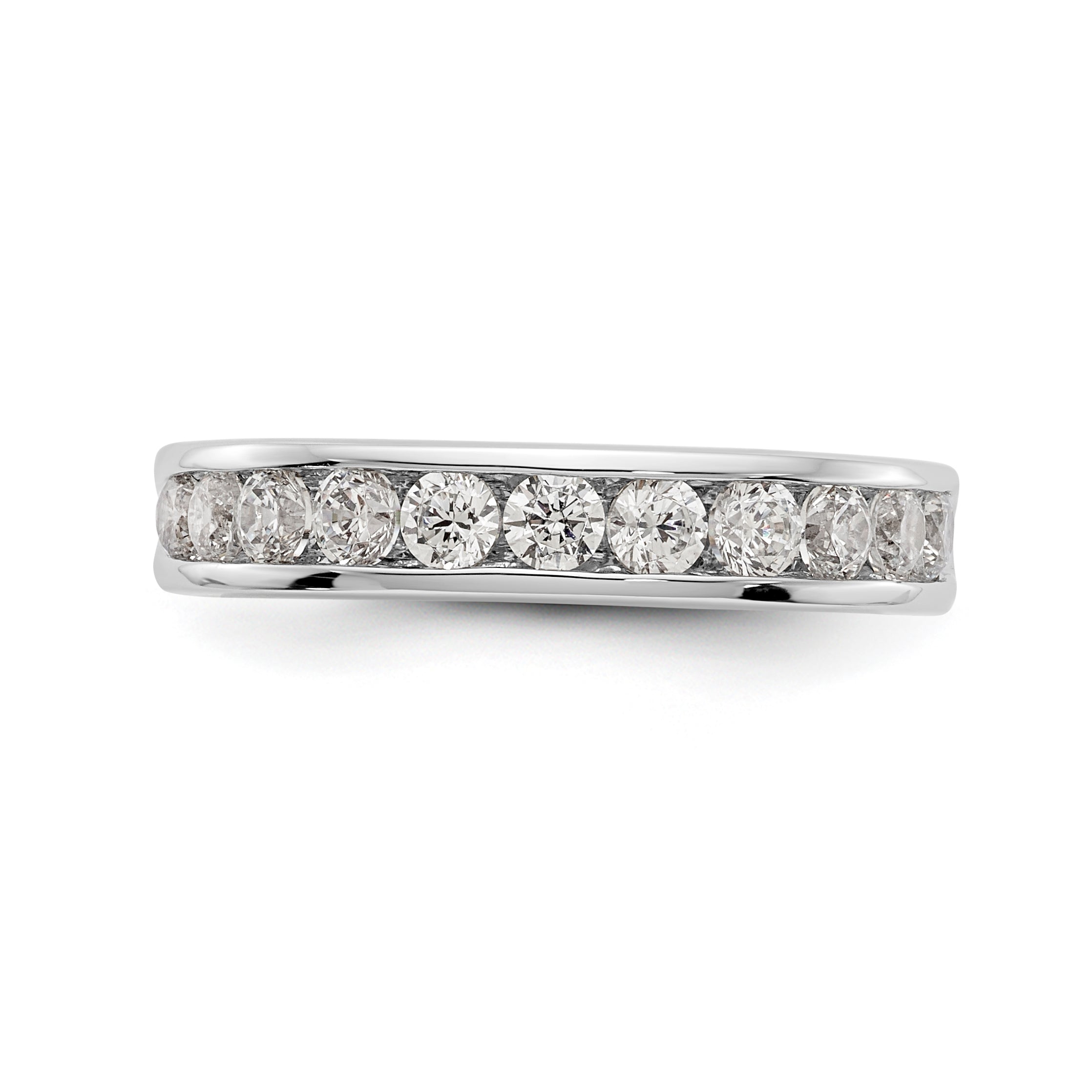 14K White Gold 11-Stone 3/4 carat Round Diamond Complete Channel Band - 6