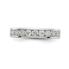 14K White Gold 11-Stone 3/4 carat Round Diamond Complete Channel Band - 6