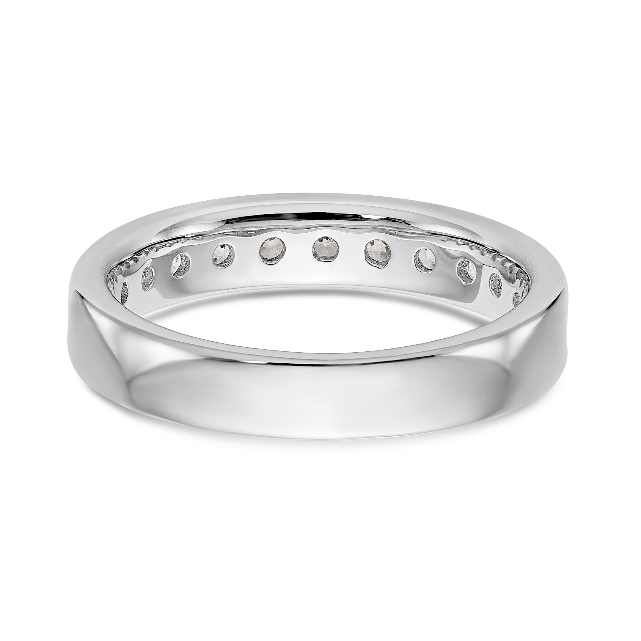 14K White Gold 11-Stone 3/4 carat Round Diamond Complete Channel Band - 6