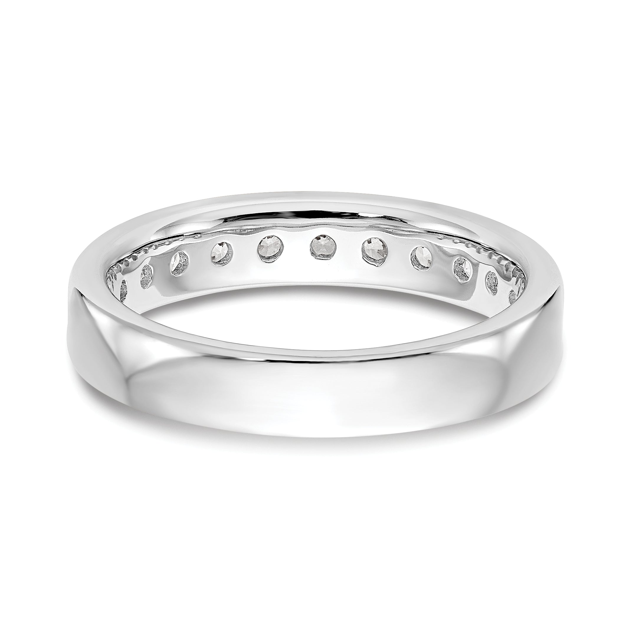 14K White Gold 11-Stone 3/4 carat Round Diamond Complete Channel Band