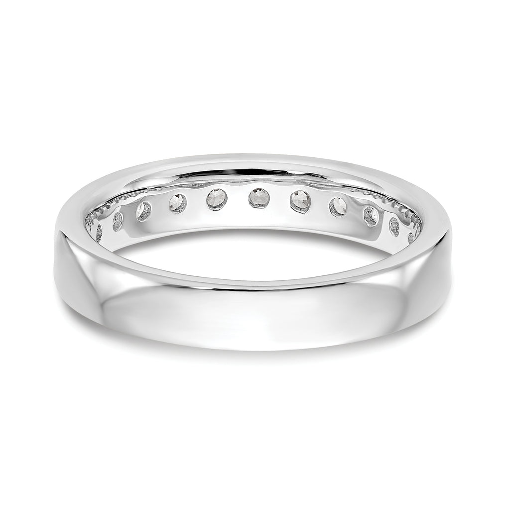 14K White Gold 11-Stone 3/4 carat Round Diamond Complete Channel Band
