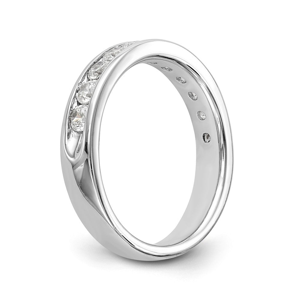 14K White Gold 11-Stone 3/4 carat Round Diamond Complete Channel Band - 6