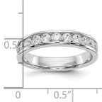 14K White Gold 11-Stone 3/4 carat Round Diamond Complete Channel Band