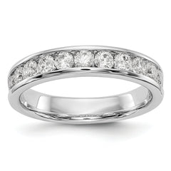 14K White Gold 11-Stone 3/4 carat Round Diamond Complete Channel Band - 6