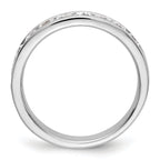 14K White Gold 11-Stone 1 carat Round Diamond Complete Channel Band