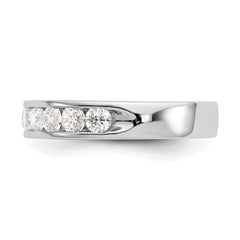 14K White Gold 11-Stone 1 carat Round Diamond Complete Channel Band