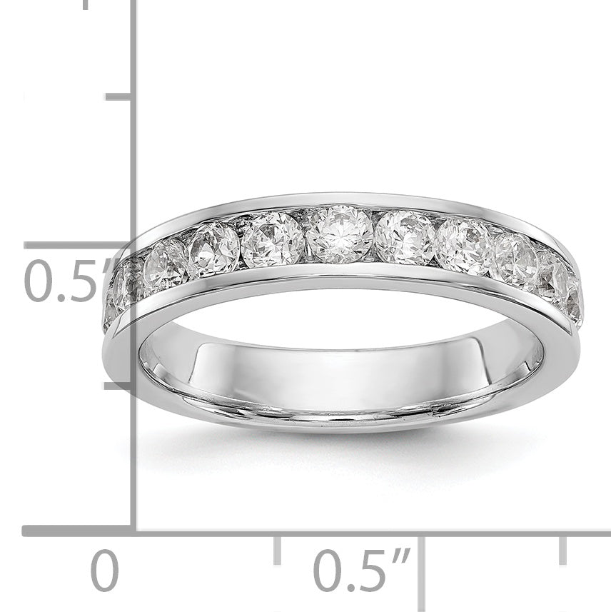 14K White Gold 11-Stone 1 carat Round Diamond Complete Channel Band