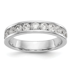 14K White Gold 11-Stone 1 carat Round Diamond Complete Channel Band