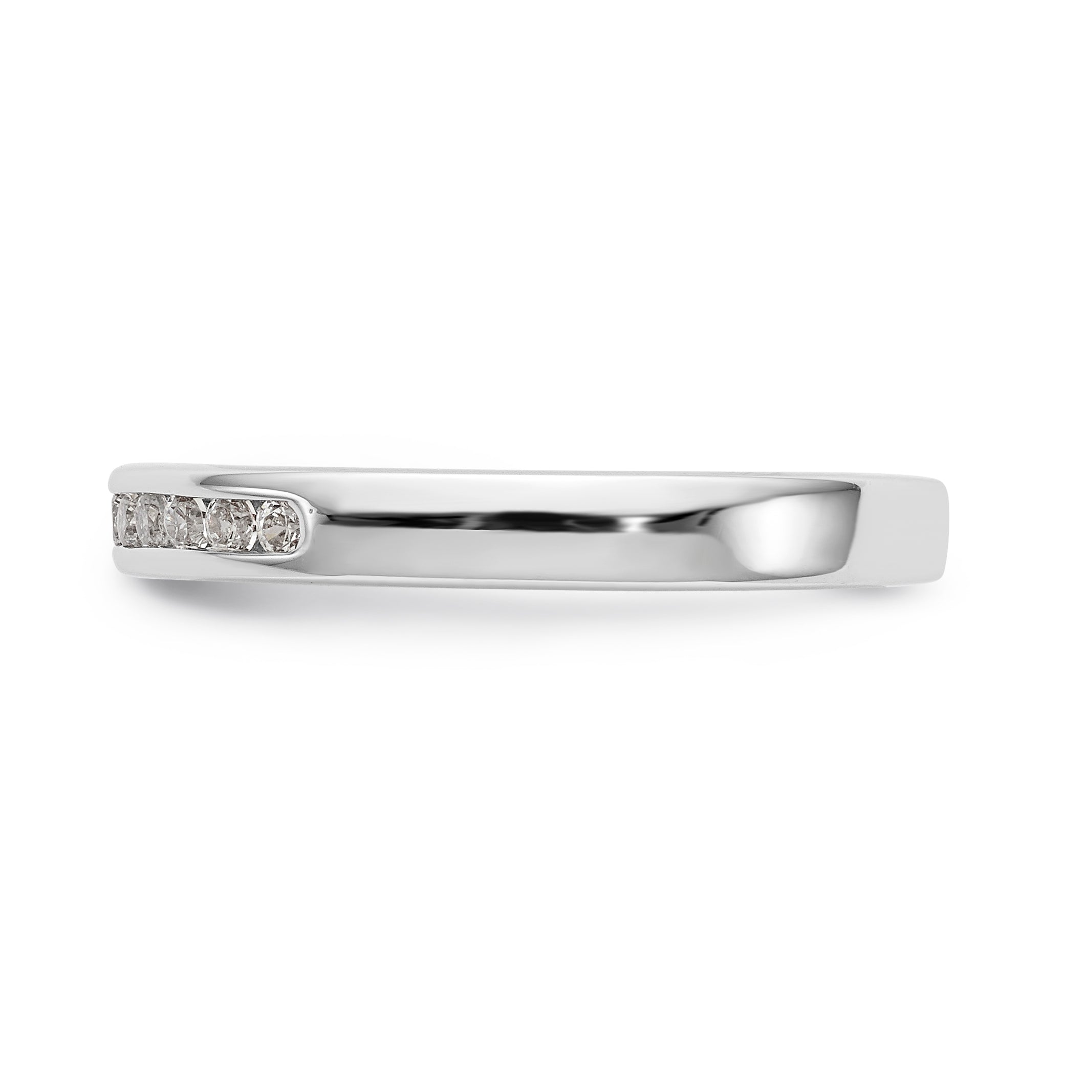 14K White Gold 11-Stone 1/5 carat Round Diamond Complete Channel Band