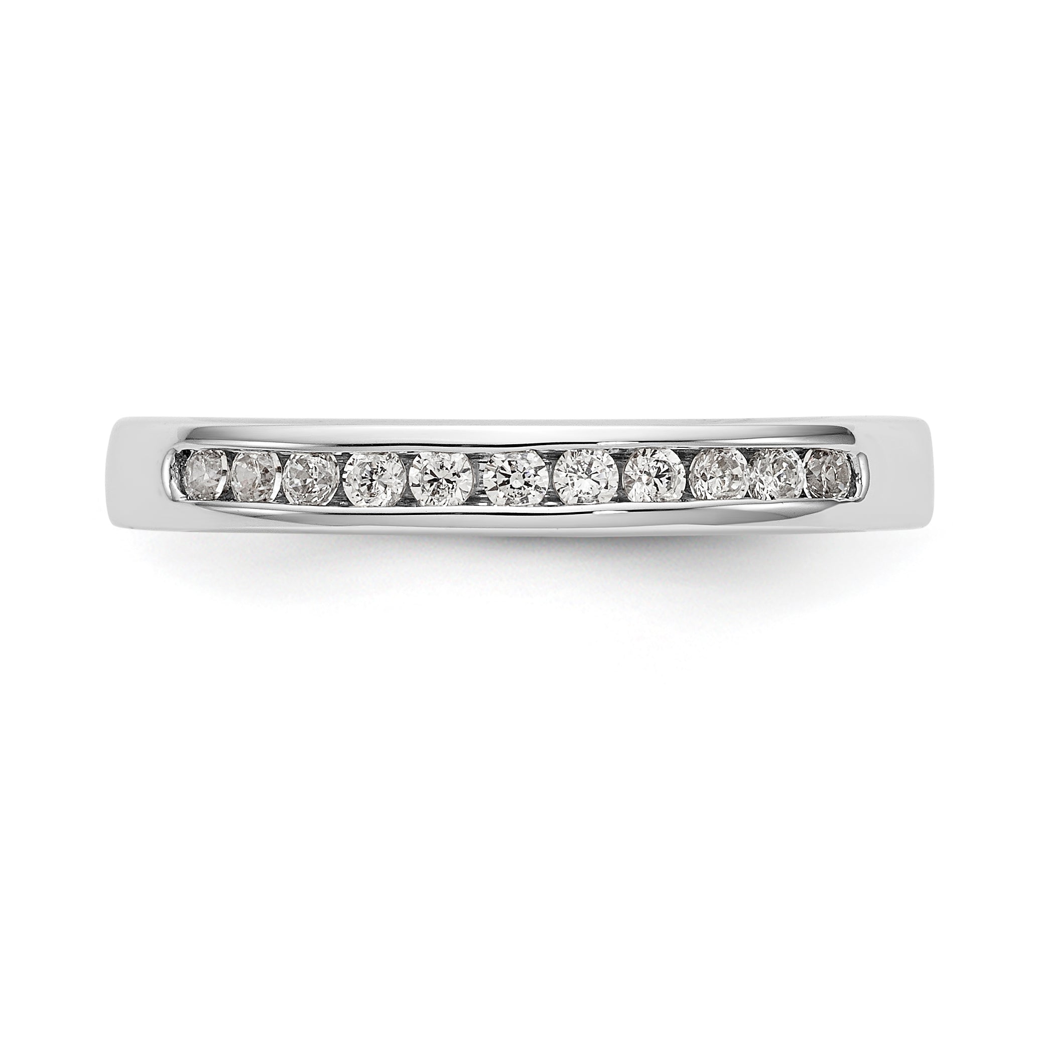 14K White Gold 11-Stone 1/5 carat Round Diamond Complete Channel Band - 6