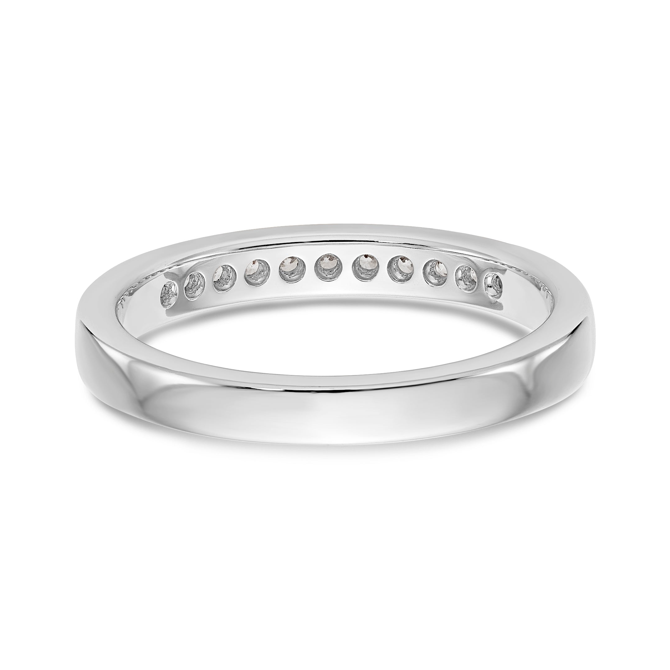 14K White Gold 11-Stone 1/5 carat Round Diamond Complete Channel Band - 6