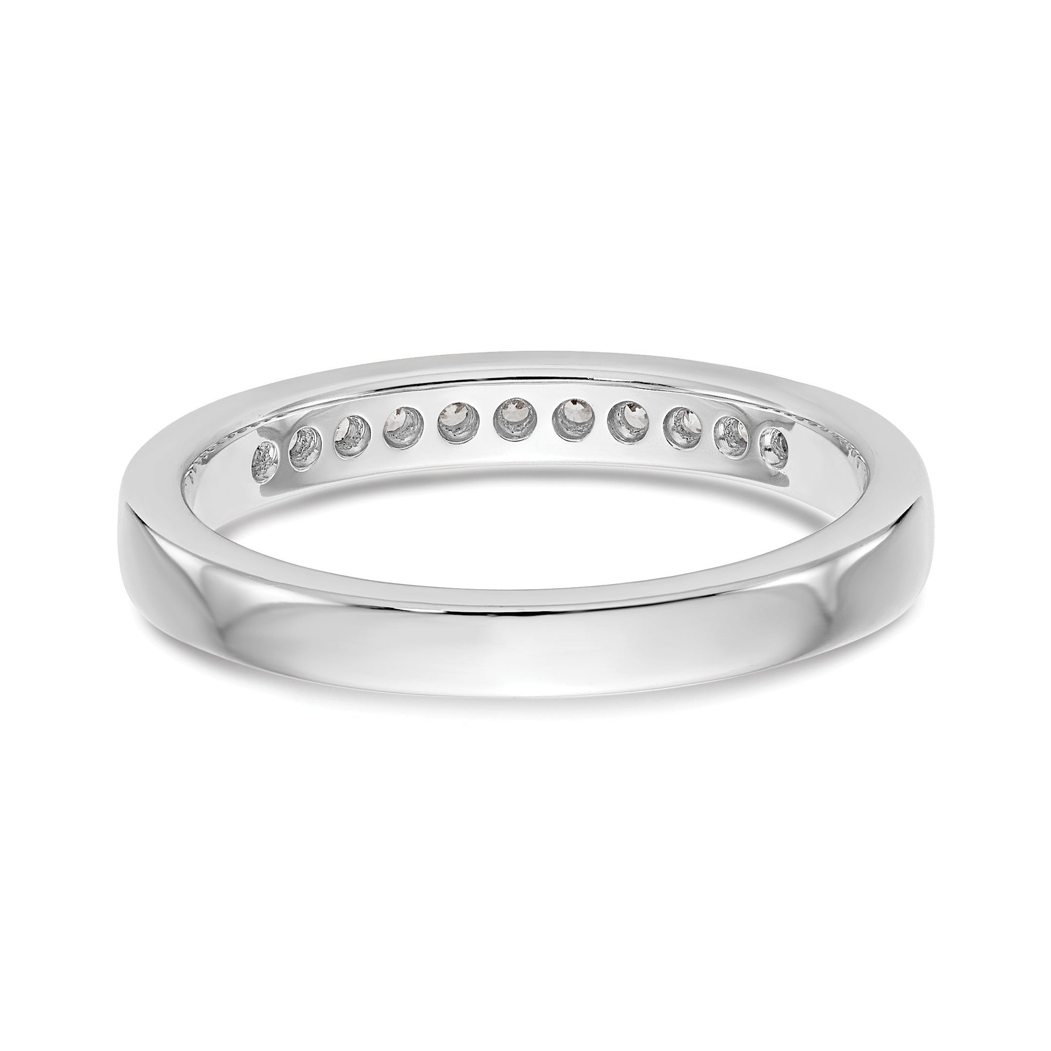 14K White Gold 11-Stone 1/5 carat Round Diamond Complete Channel Band