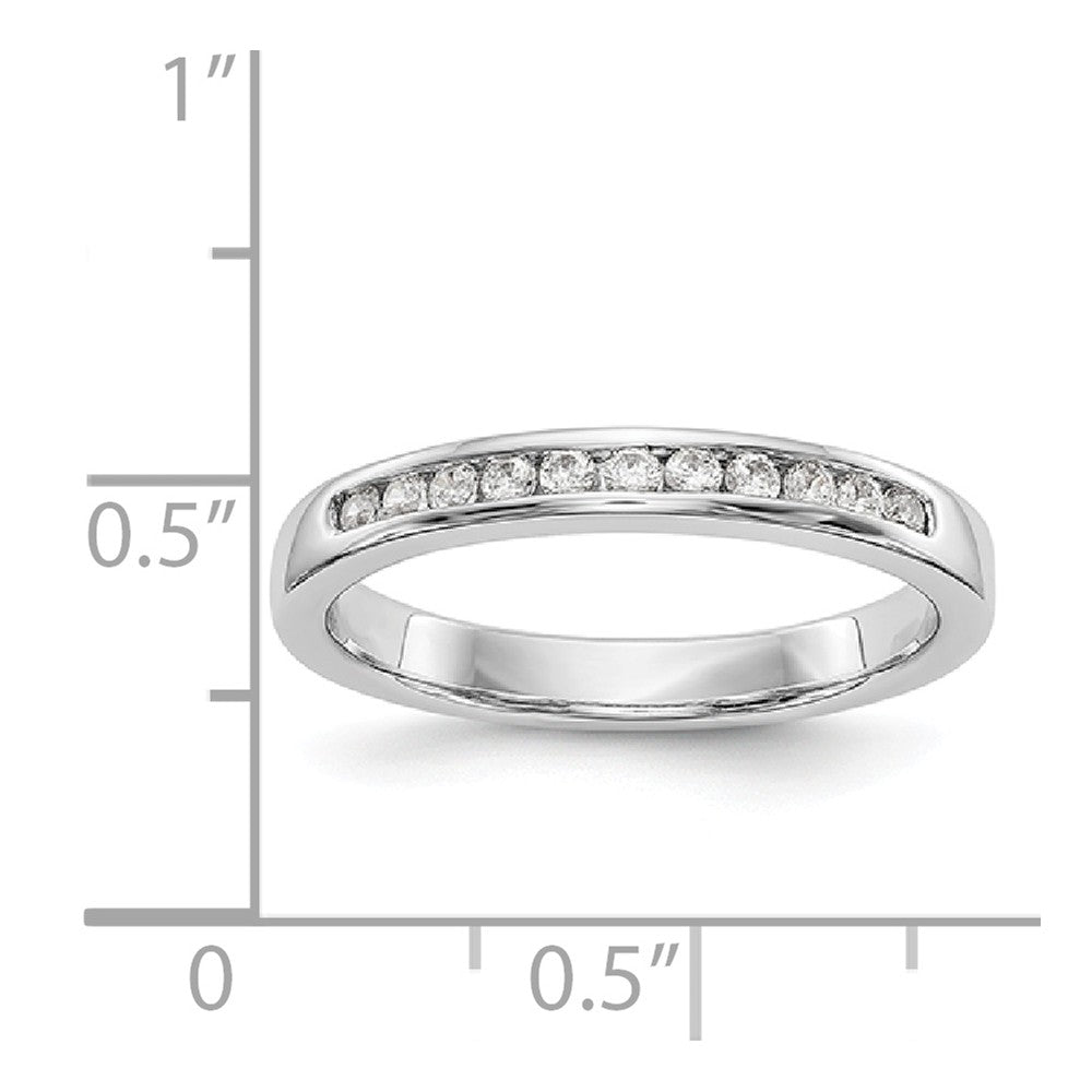 14K White Gold 11-Stone Diamond Channel Band