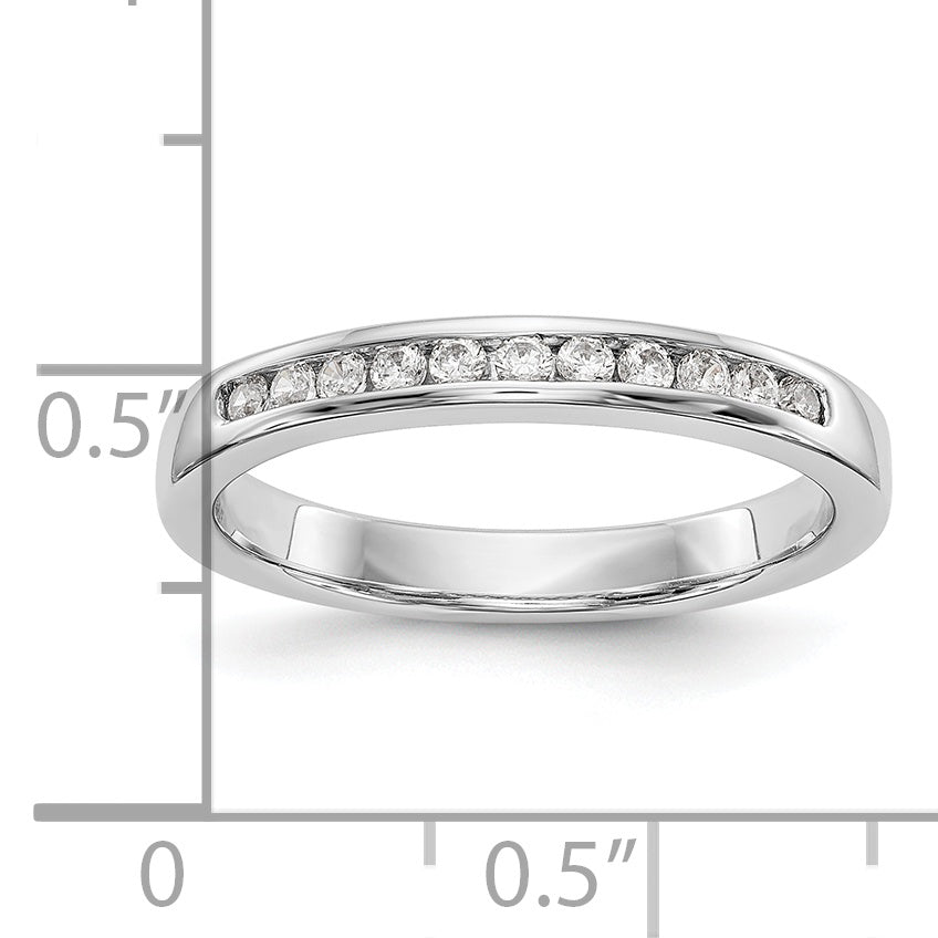 14K White Gold 11-Stone 1/5 carat Round Diamond Complete Channel Band