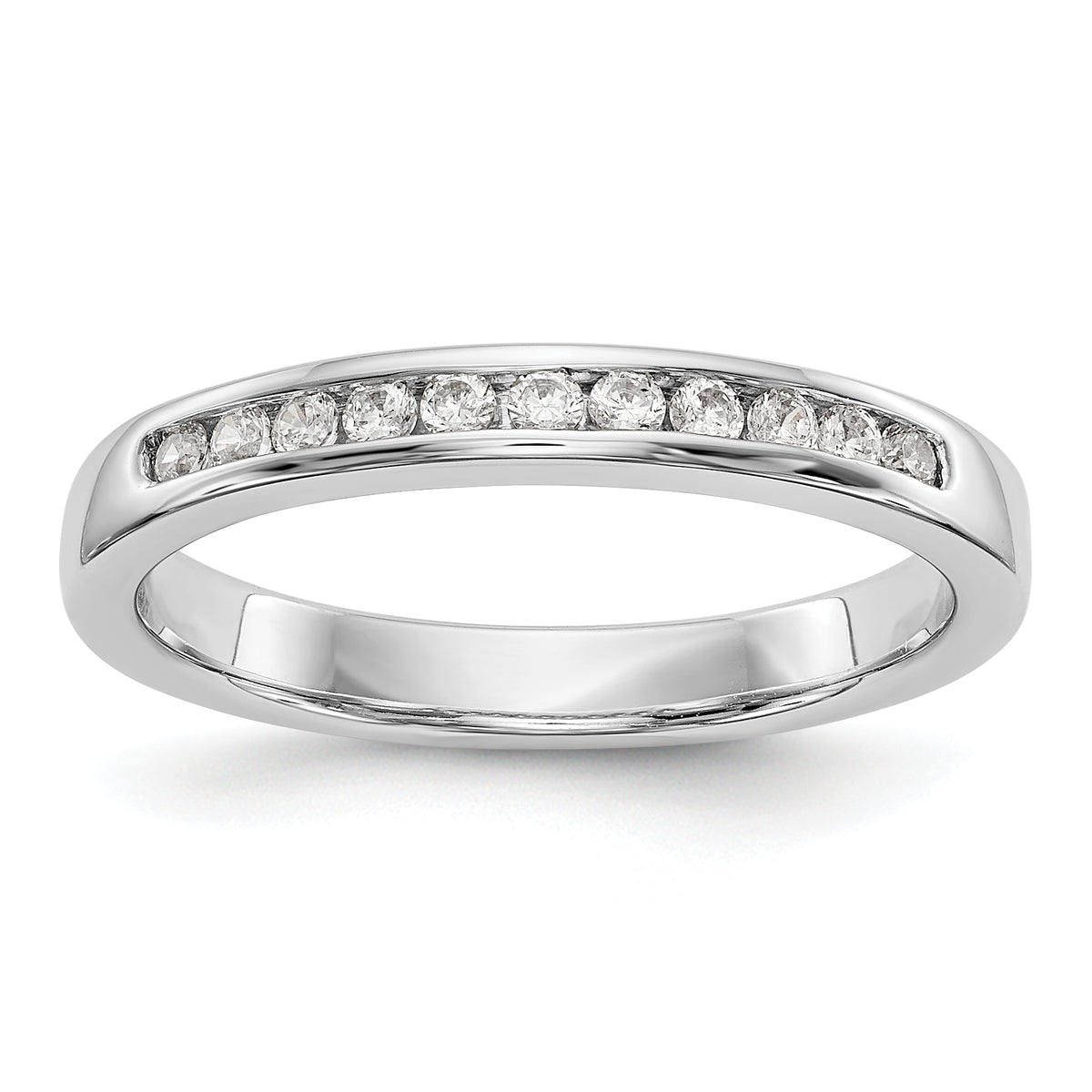 14K White Gold 11-Stone 1/5 carat Round Diamond Complete Channel Band - 6