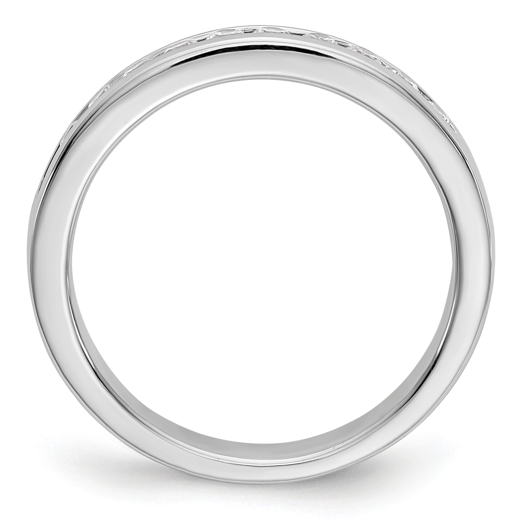 14K White Gold 11-Stone 1/3 carat Round Diamond Complete Channel Band Secondary image