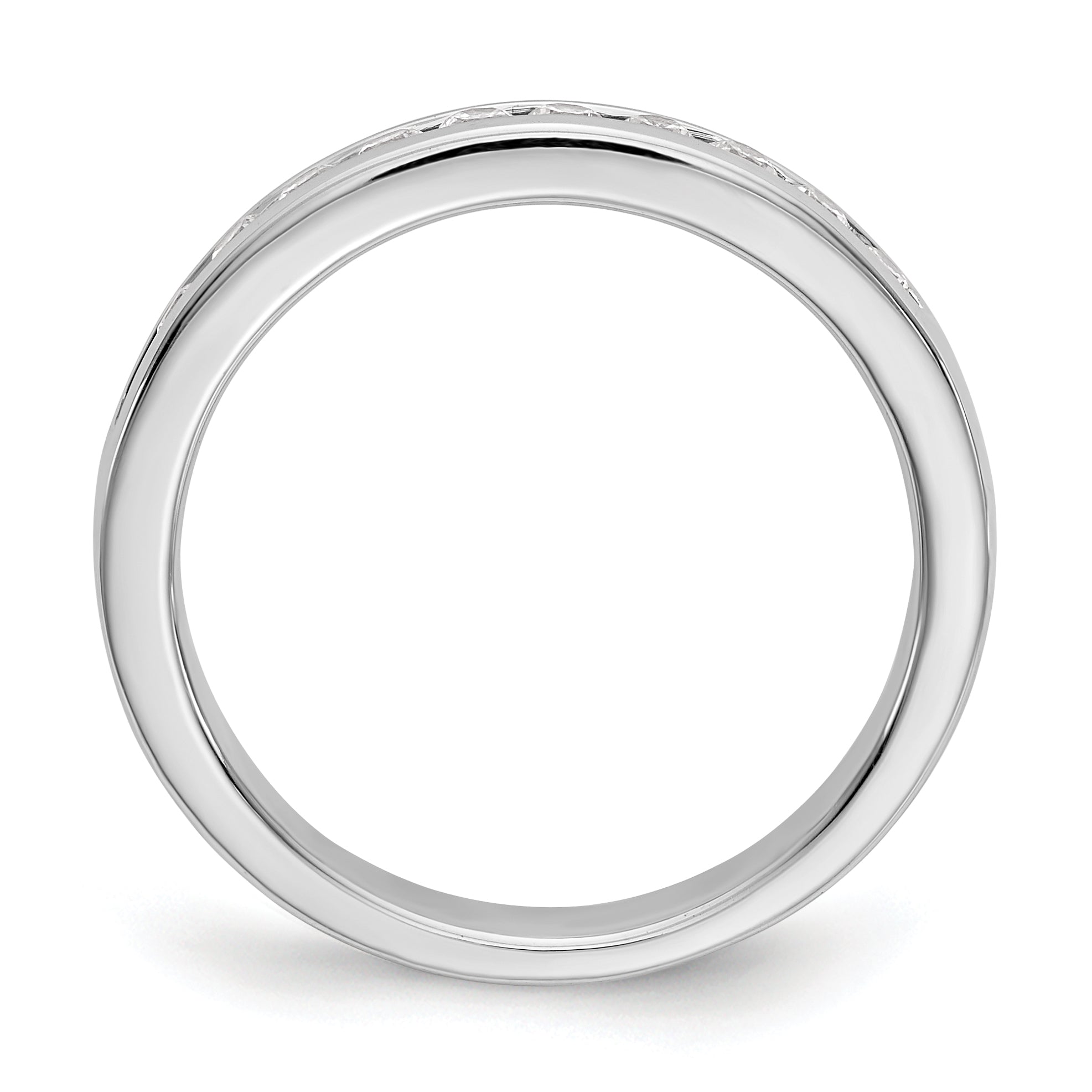 14K White Gold 11-Stone 1/3 carat Round Diamond Complete Channel Band Secondary image