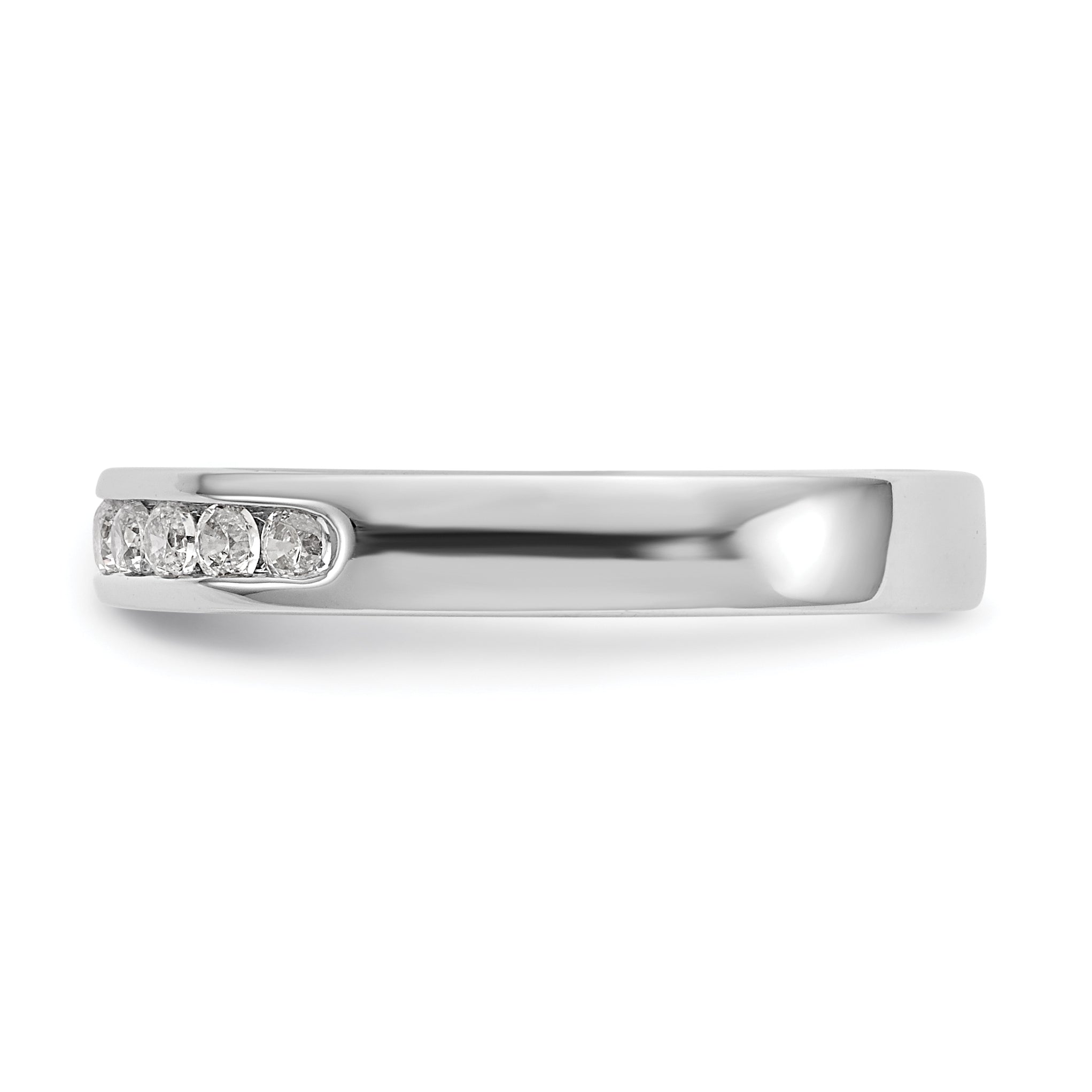 14K White Gold 11-Stone 1/3 carat Round Diamond Complete Channel Band