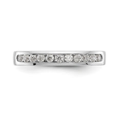 14K White Gold 11-Stone 1/3 carat Round Diamond Complete Channel Band