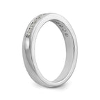 14K White Gold 11-Stone 1/3 carat Round Diamond Complete Channel Band