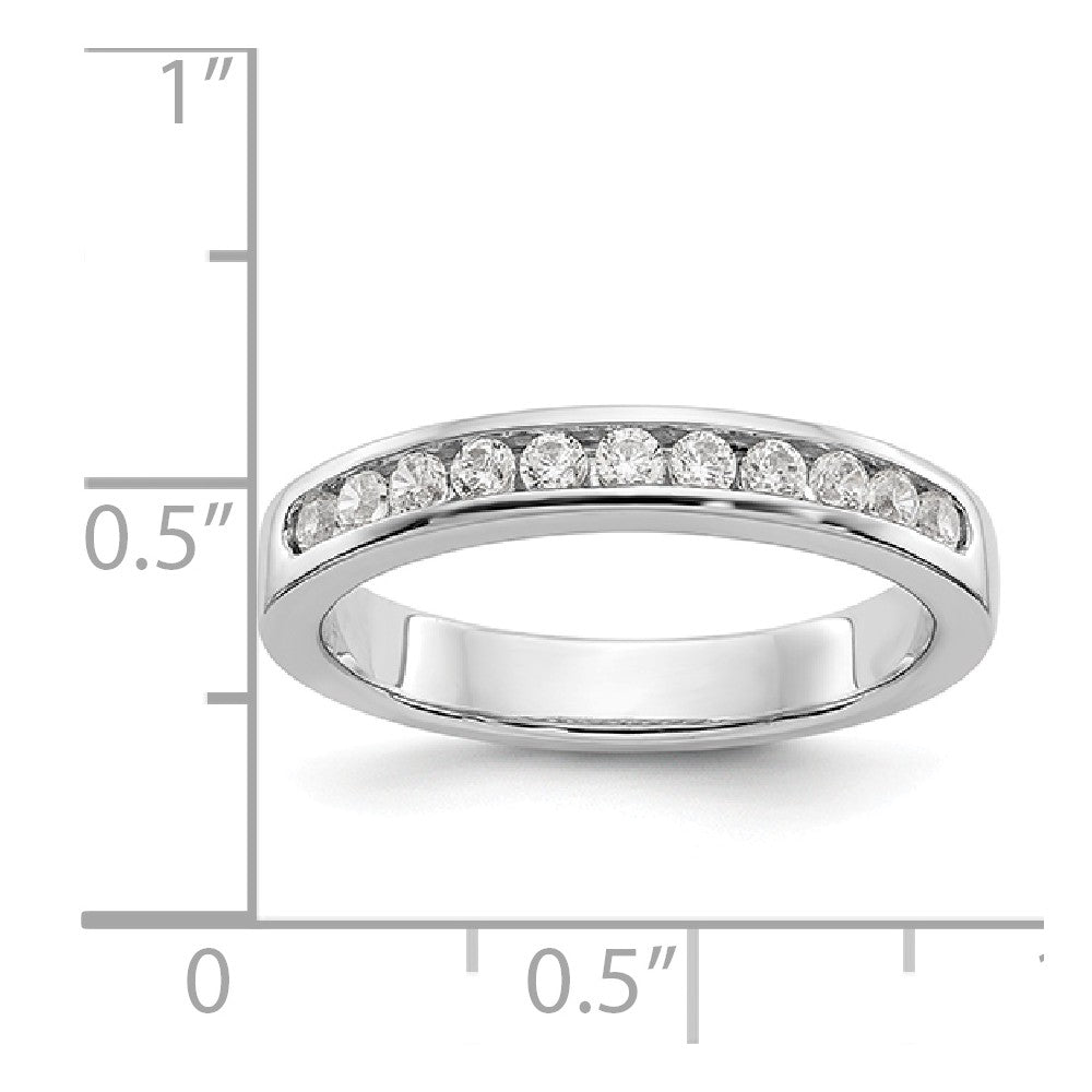 14K White Gold 11-Stone Diamond Channel Band