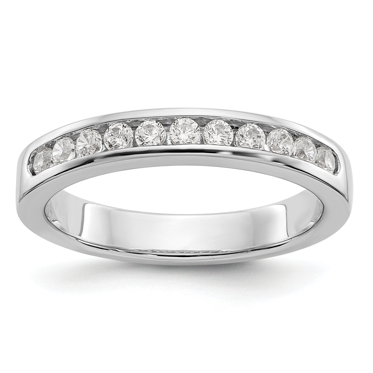 Platinum 11-Stone 1/3 carat Round Diamond Complete Channel Band